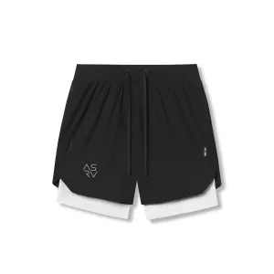 0866. Tetra-Lite? 7" Liner Short - Black "Cyber"/White healthcare industry