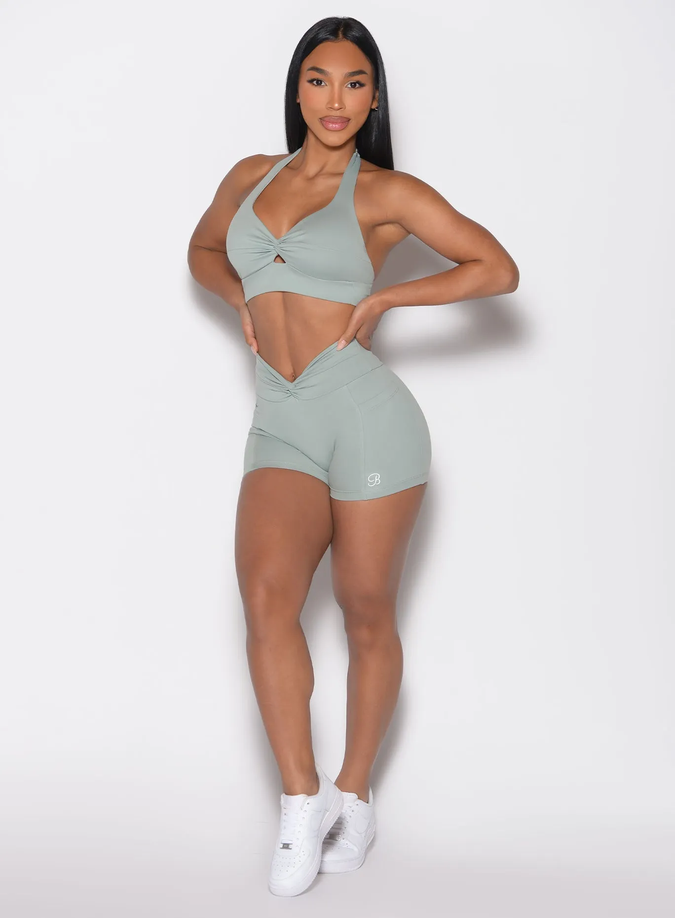Neutral Tones Pre Shrunk Cotton Blend Sculpt Knot Shorts