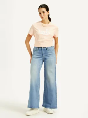 Women's 318 Blue Flared Fit Mid Rise Jeans Airy Touch