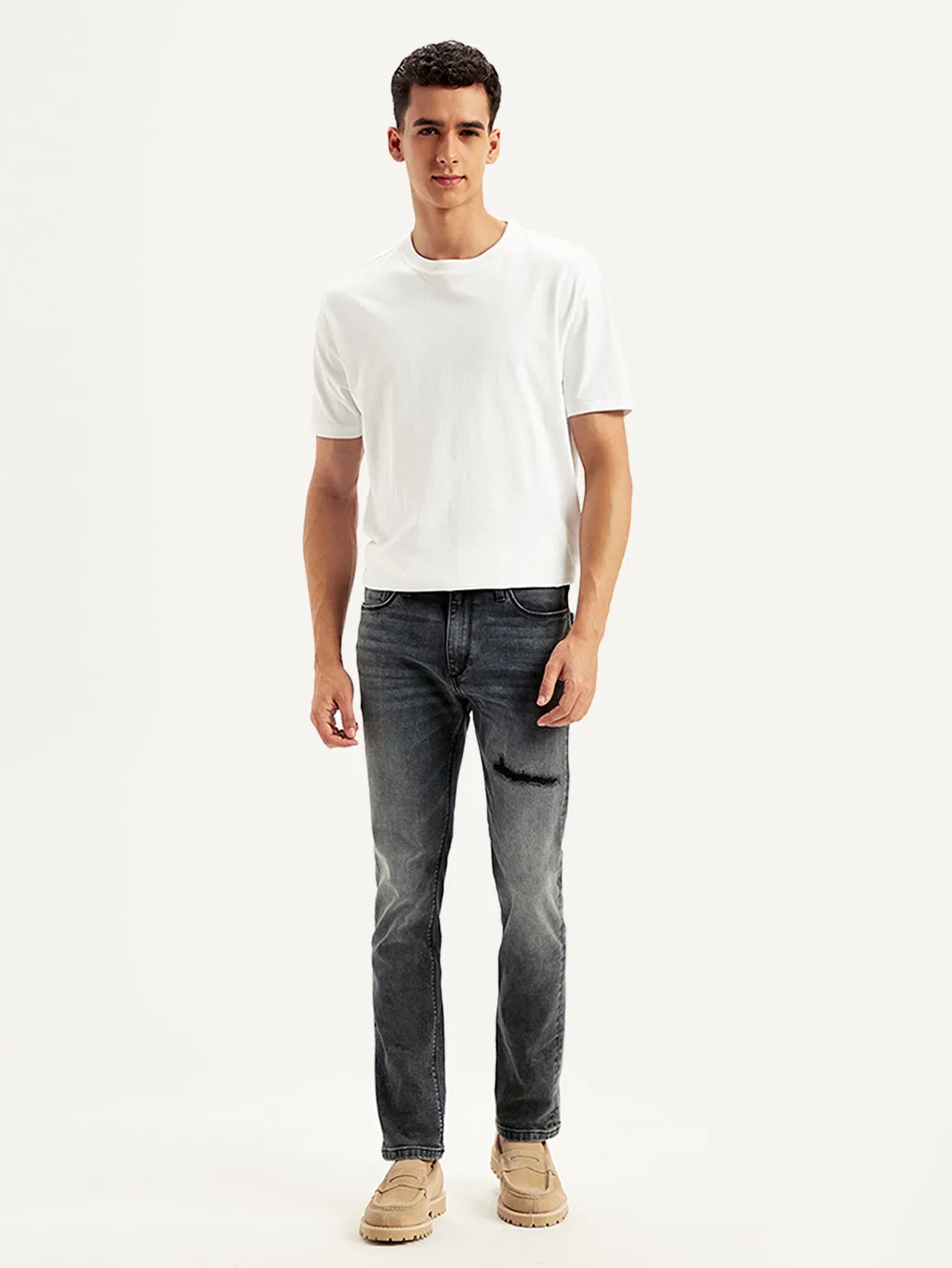 Classic Wear Morning Stroll Basic Style Men's 511 Charcoal Grey Slim Fit Mid Rise Jeans