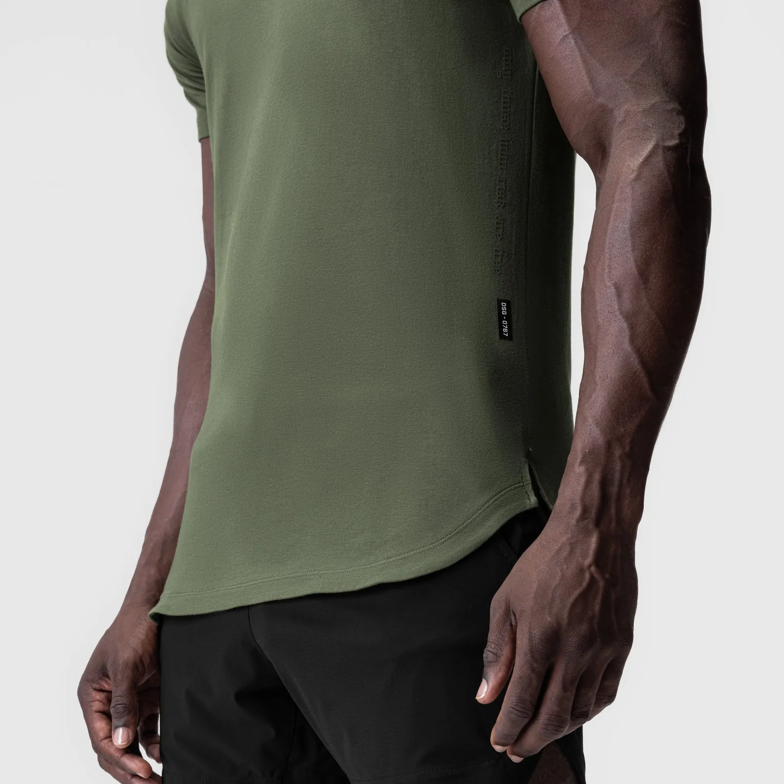 0767. Supima? Established Tee - Olive Premium Cotton Blend Retro Style