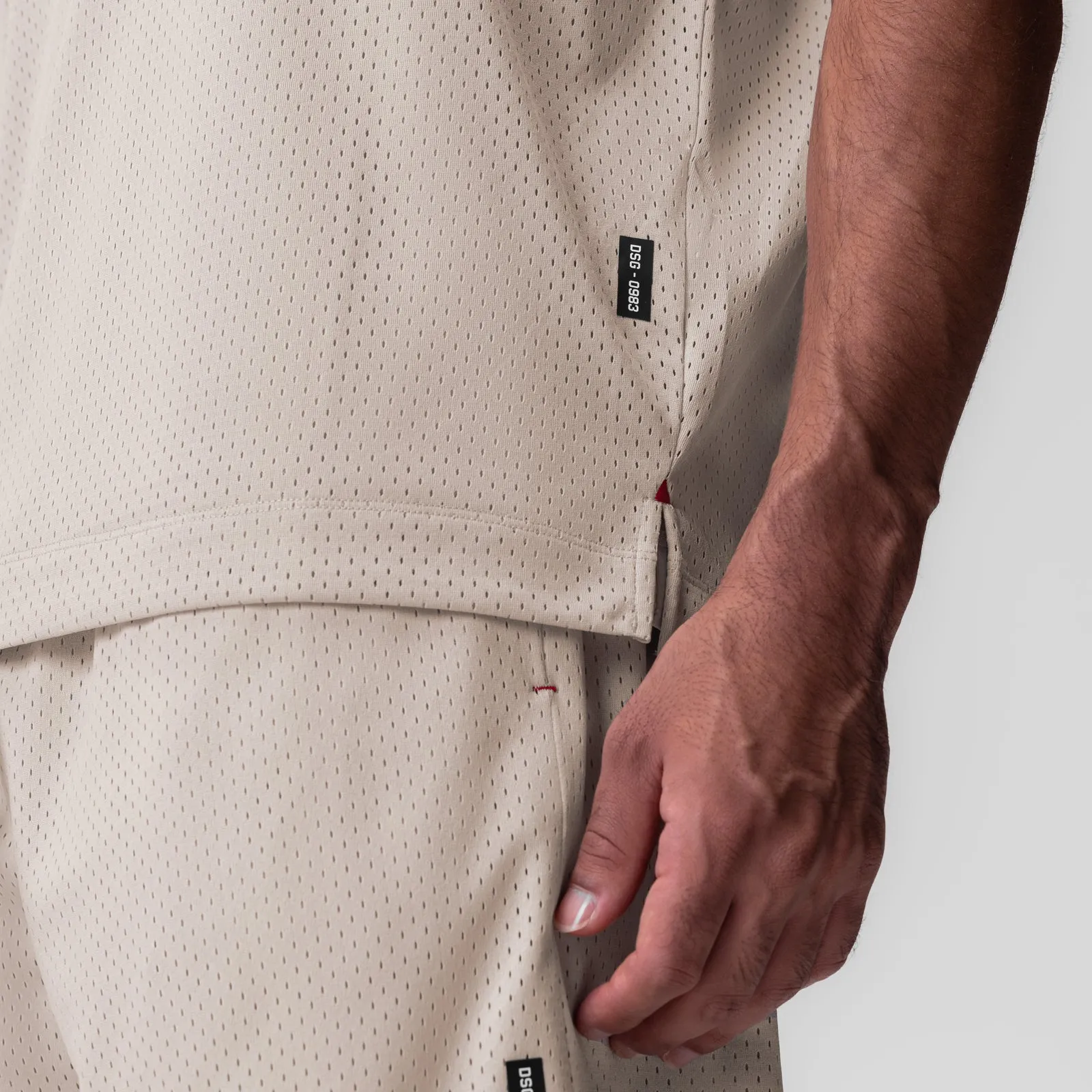 0983. Reversible 2-in-1 Cutoff Hoodie - Chai Laser Cut Details