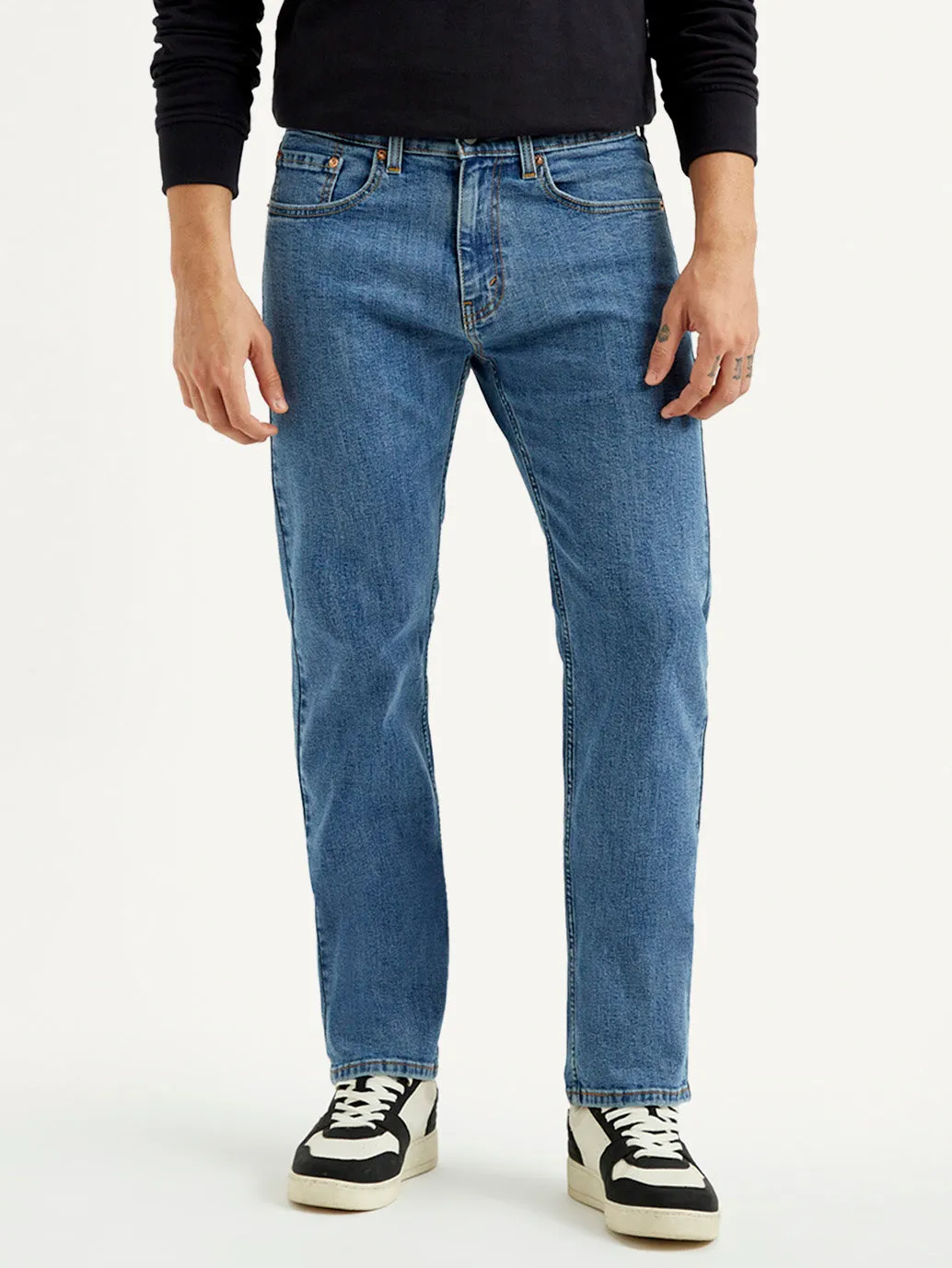 Shopping Day Outdoor Enthusiast Universal Fit Sizing Men's 505 Mid Indigo Straight Fit Mid Rise Jeans