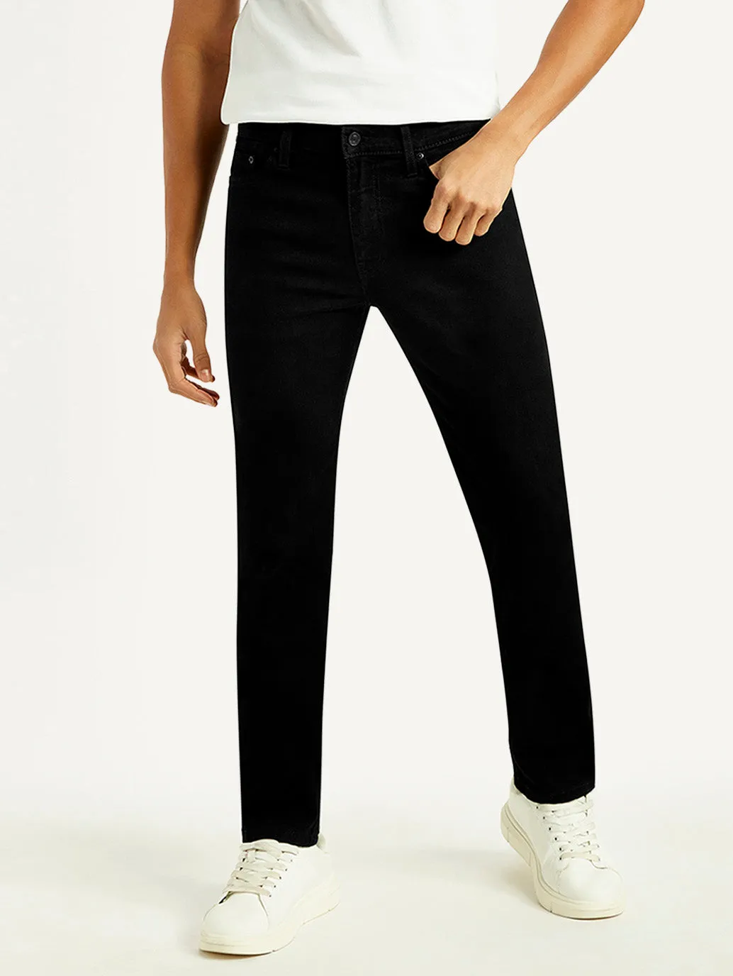 Eco Friendly Denim No Bulk Seam Design Men's 511 Black Slim Fit Mid Rise Jeans