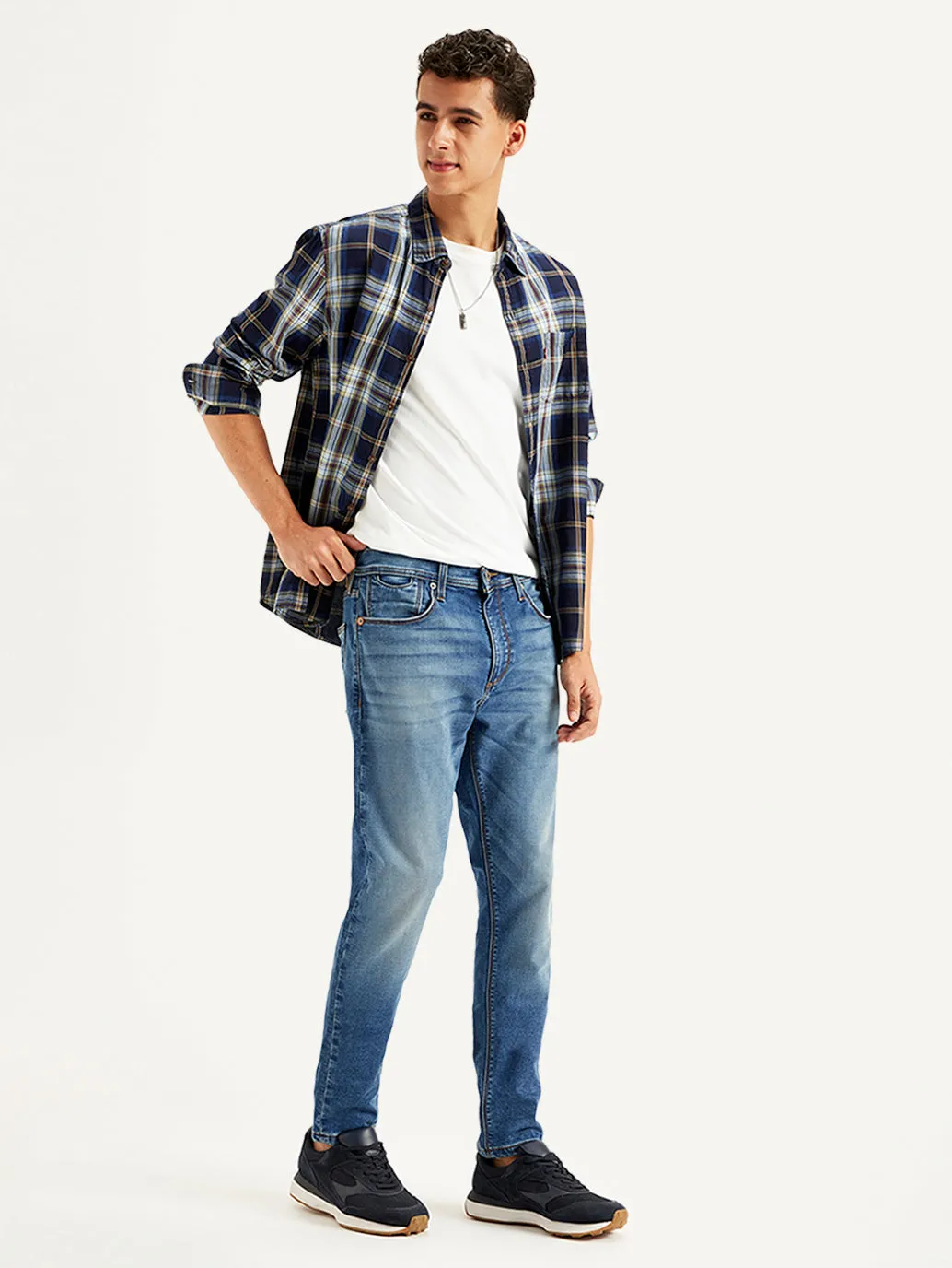 Comfy Option Men's 512 Blue Slim Tapered Fit Mid Rise Jeans