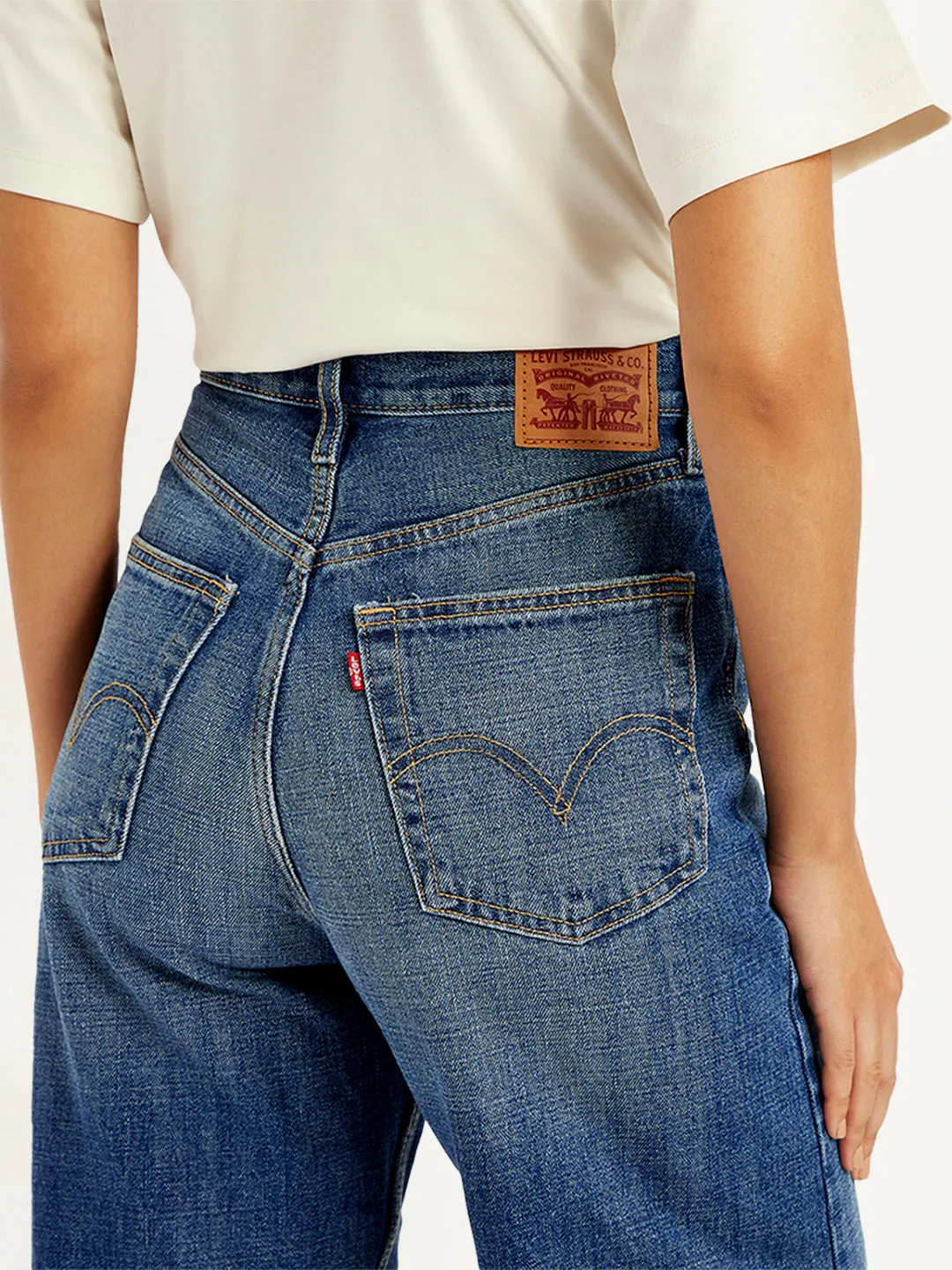 Minimal Wear Essential Style Women's Blue Loose Fit High Rise Jeans
