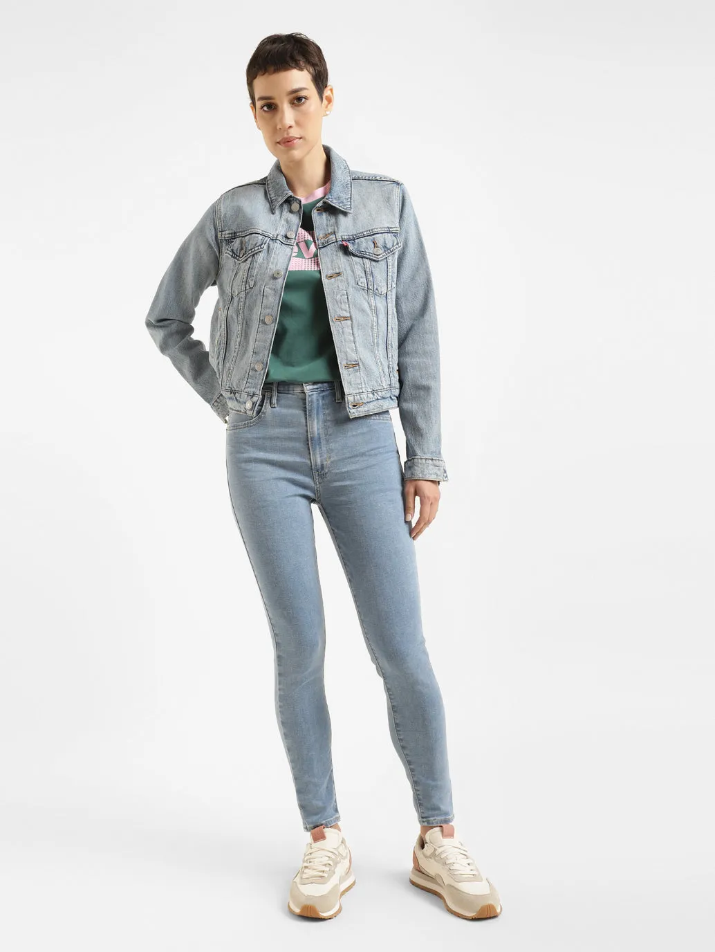 Formal City Walk Party Look Women's Blue Mile High Wide Leg Fit High Rise Jeans