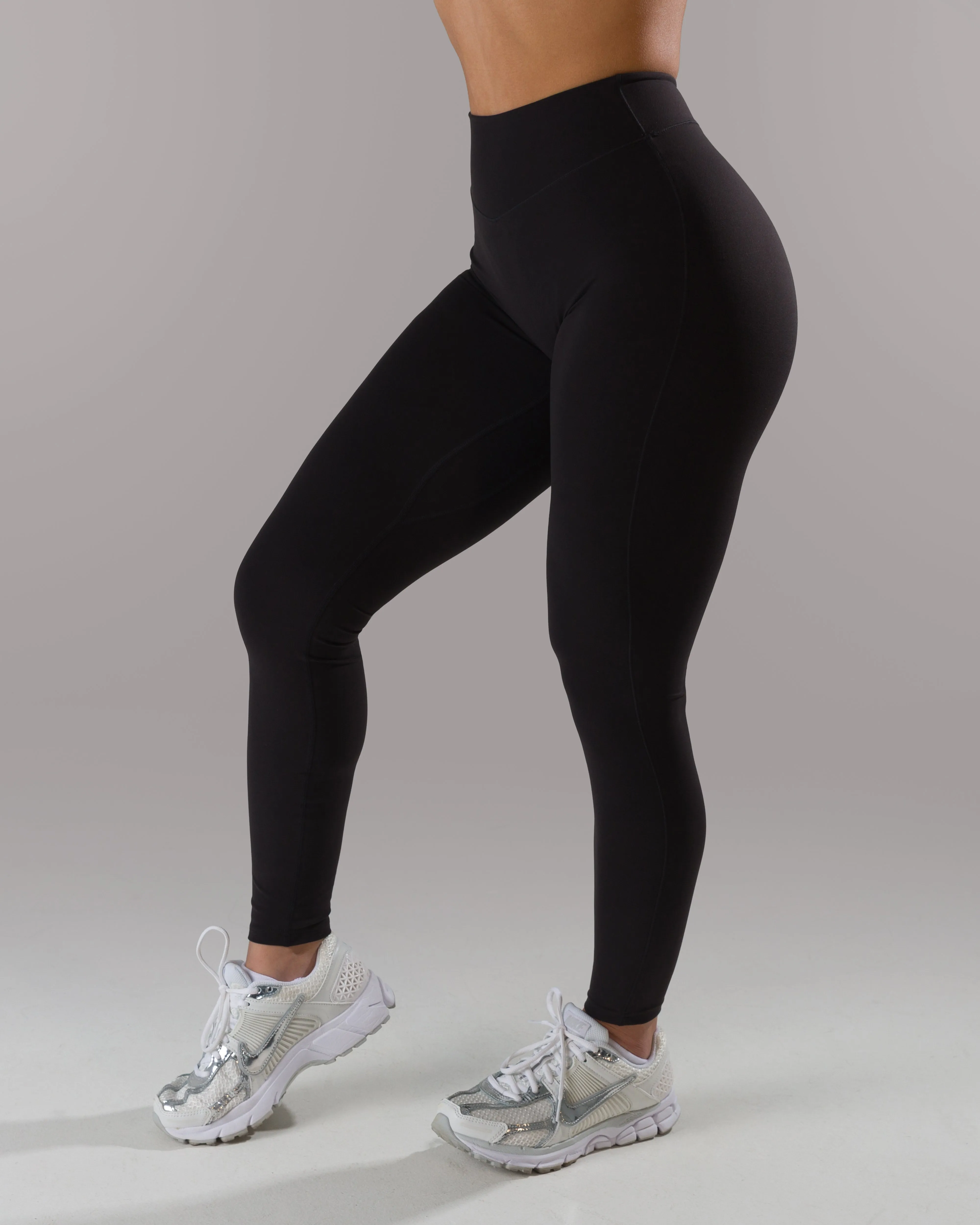 Dip Back Legging - Black Outdoor Running Non See Non See For Kids