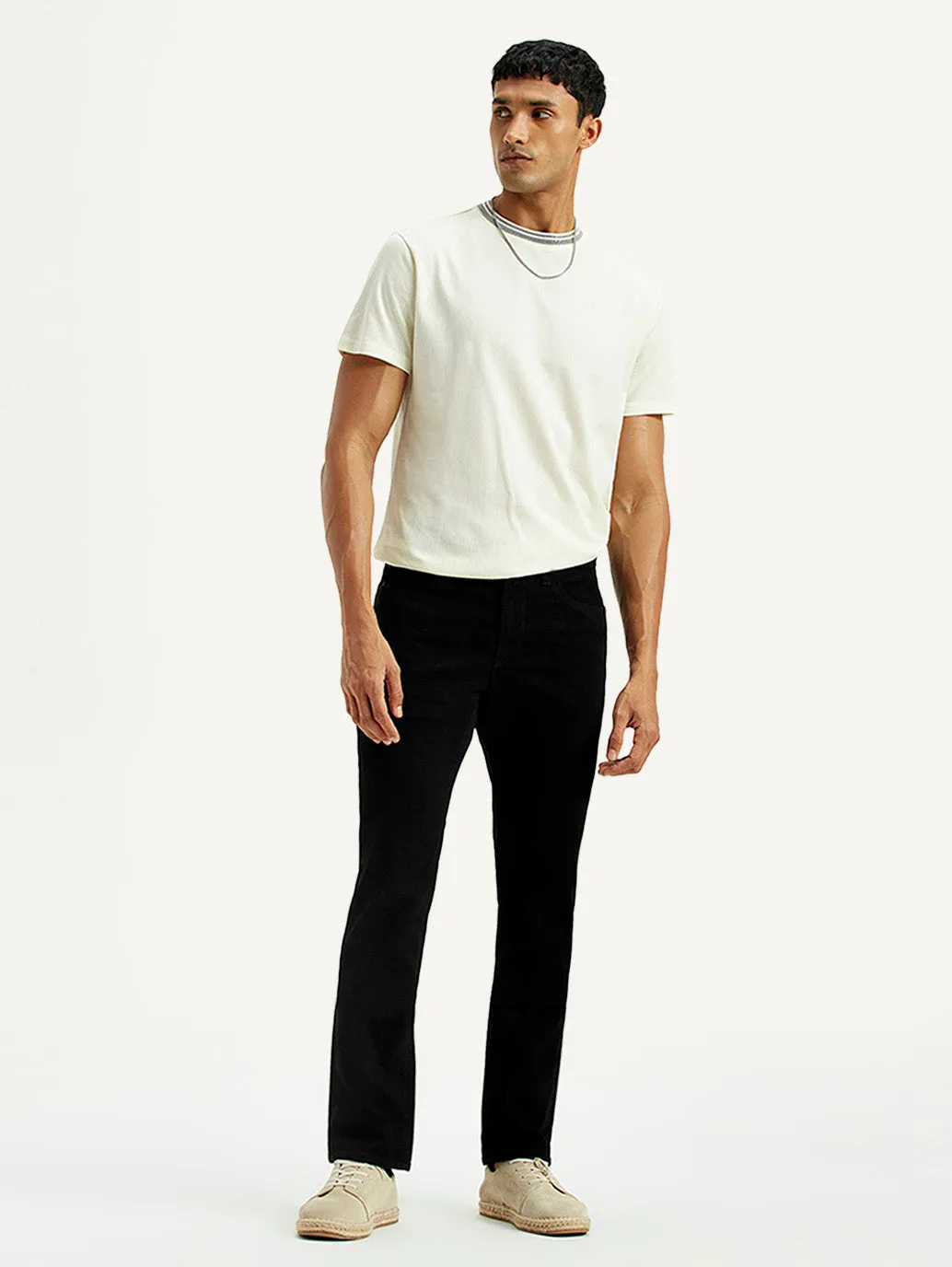 Versatile Cut Men's Redloop 511 Black Slim Fit Mid Rise Jeans