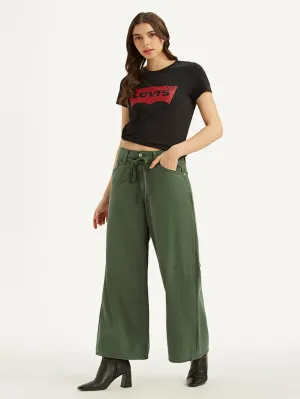 Women's Green XL Straight Fit Mid Rise Jeans Comfort Wear Everyday Ready