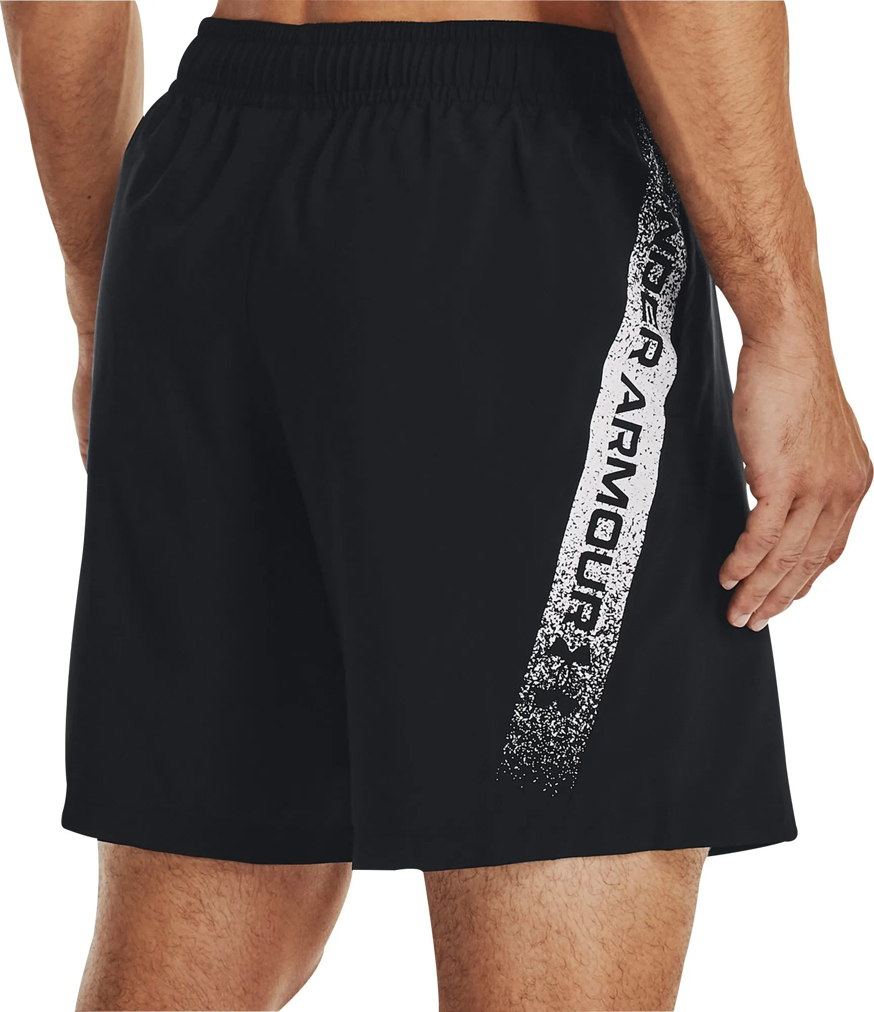 Water Repellent Coating Street Style Under Armour Woven Graphic Mens Running Shorts - Black
