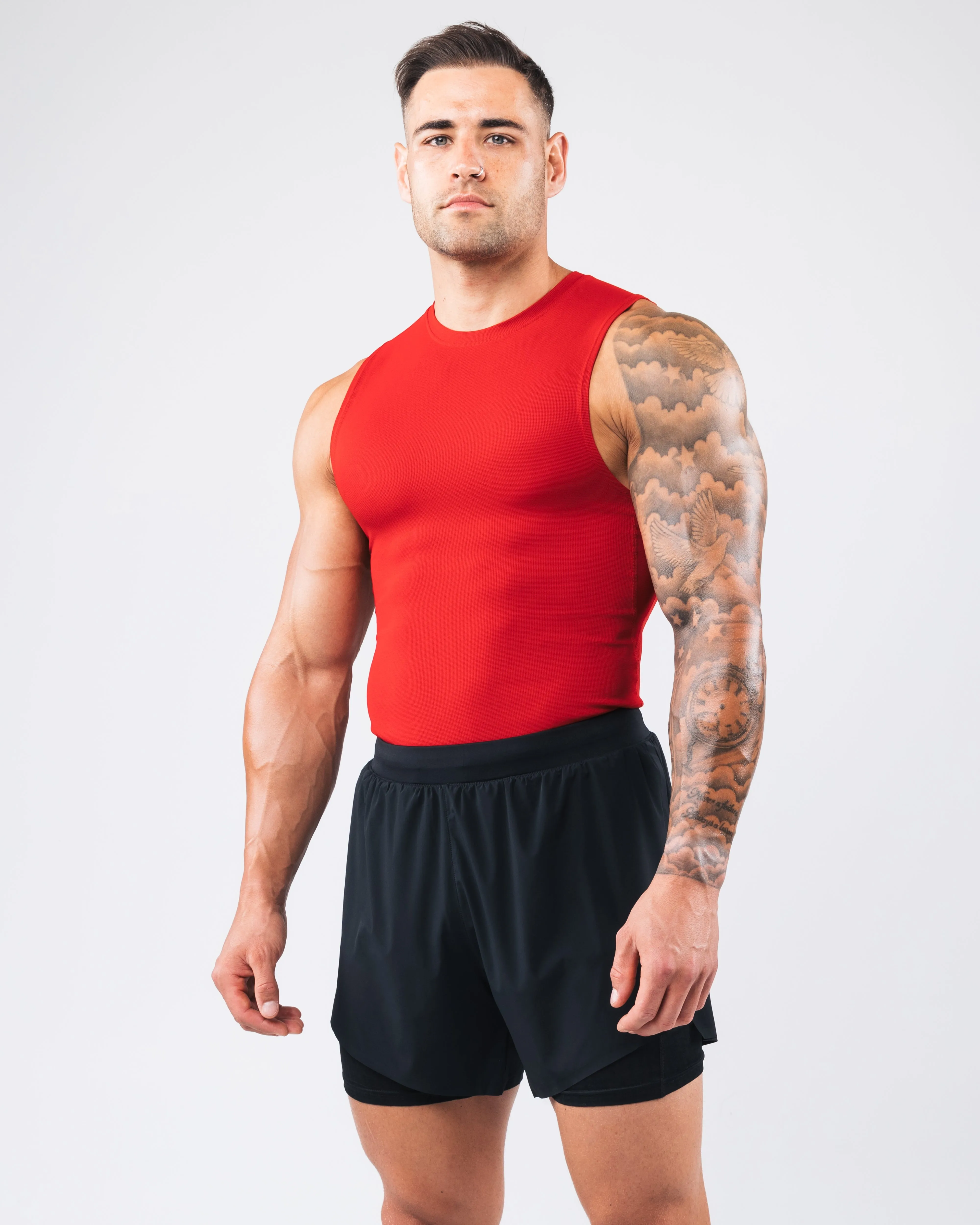 Recycled Material Blend Power Tank - Carmine