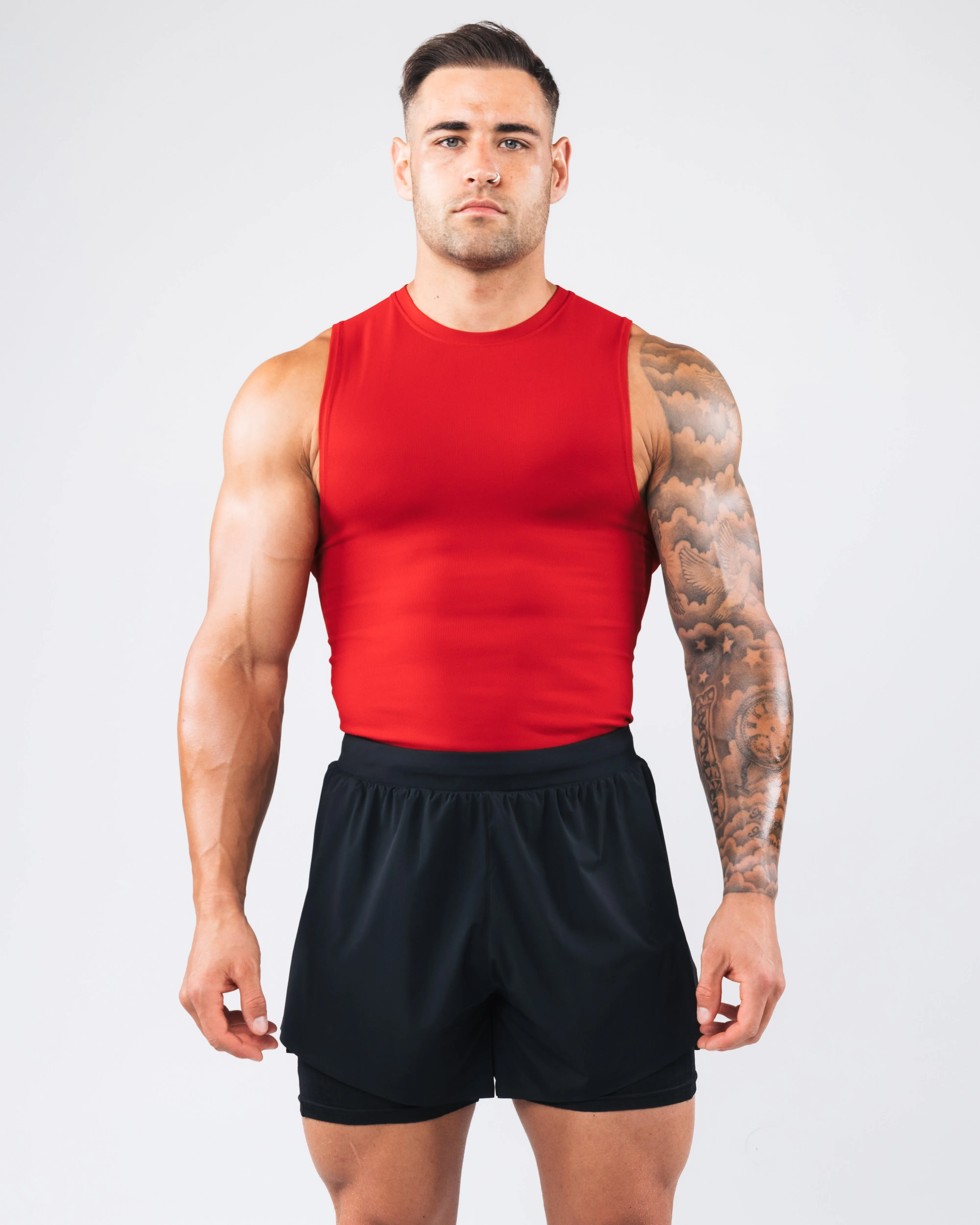 Tagless label Power Tank - Carmine