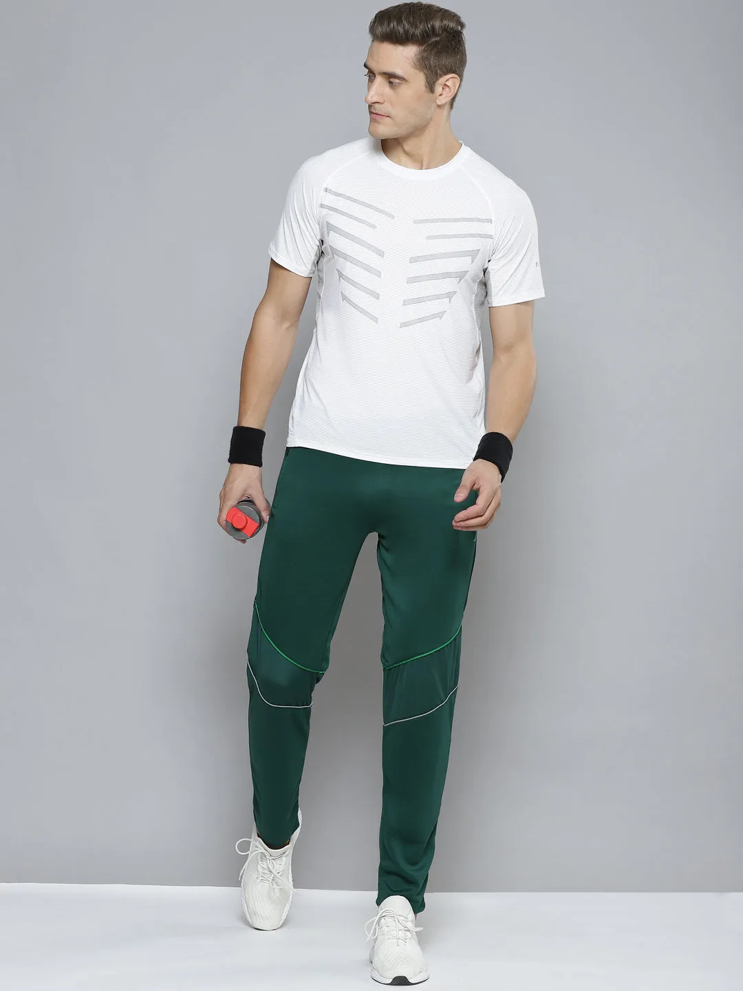 Lightweight Flex OdorResistantTreatment Alcis Men Green Solid Slim Fit Running Track Pants