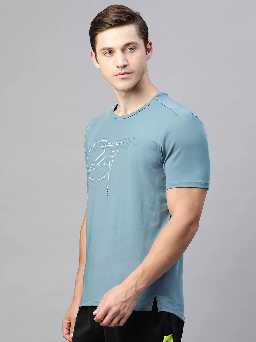 Alcis Men Solid Grey Tshirts french chic Calm Ease