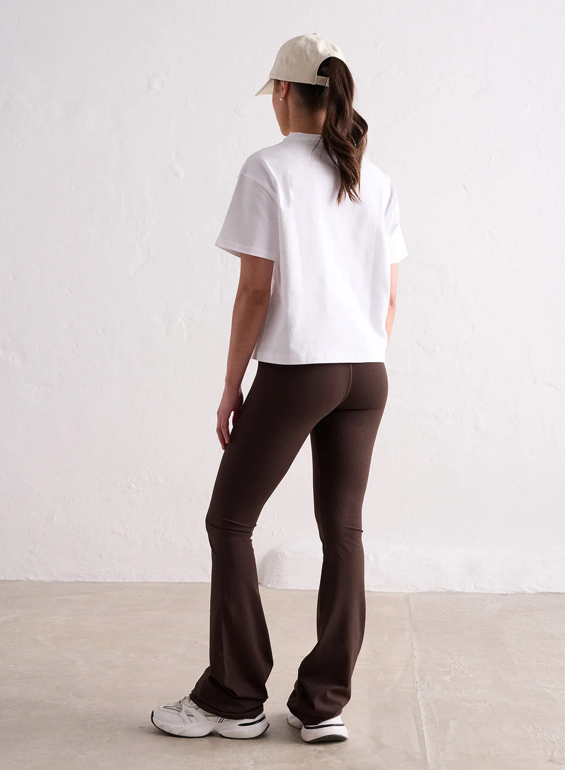 White Boxy T-shirt Comfortable Weave