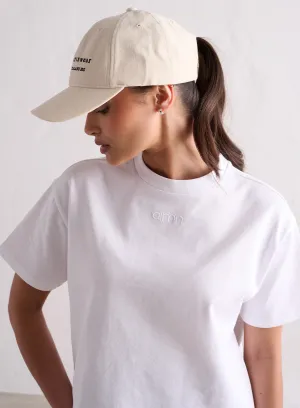MinimalBranding Tight Fit White Boxy T-shirt