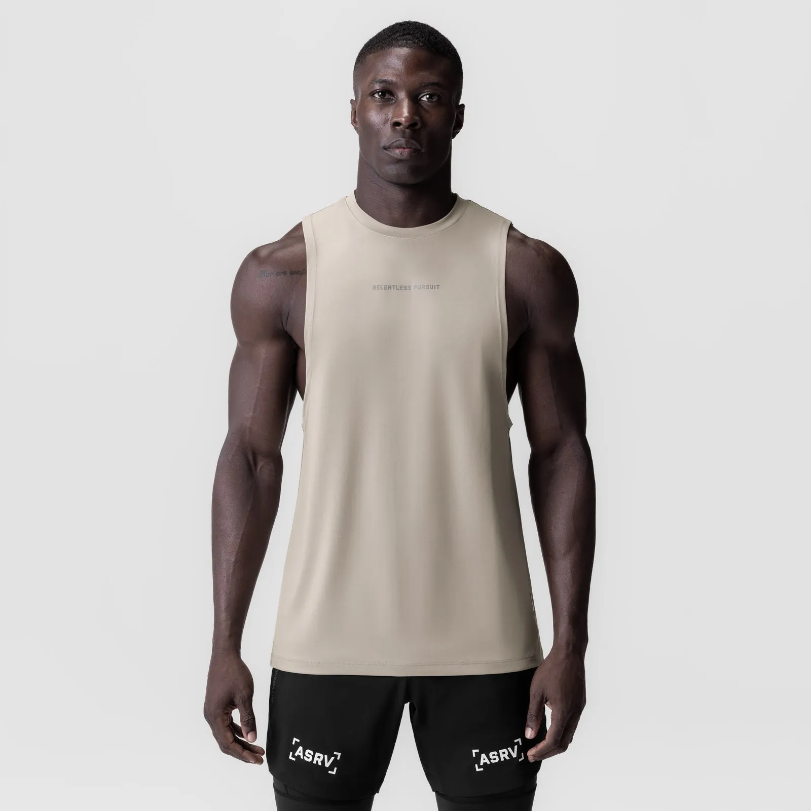 Compact Storage Design 0837. 3D-Lite? 2.0 Lycra? Muscle Tank - Sand Smoke "RP"
