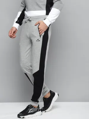 All-Season Wear Alcis Men Grey Melange & Black Solid Slim Fit Joggers