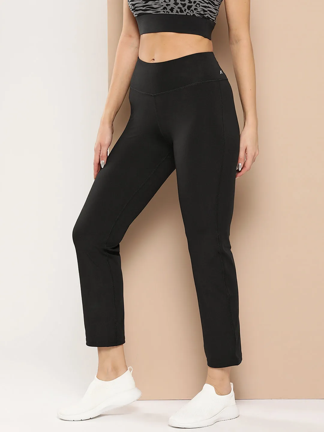 Alcis Women High Rise Active Pant Breathable Mesh Panels