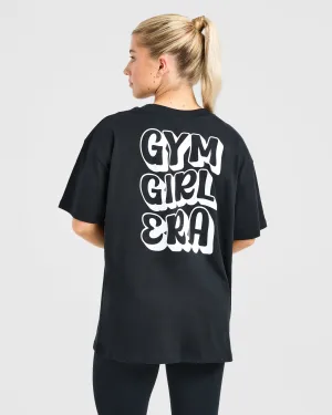 Gym Girl Era Oversized T Shirt - Black Office Style Casual Office
