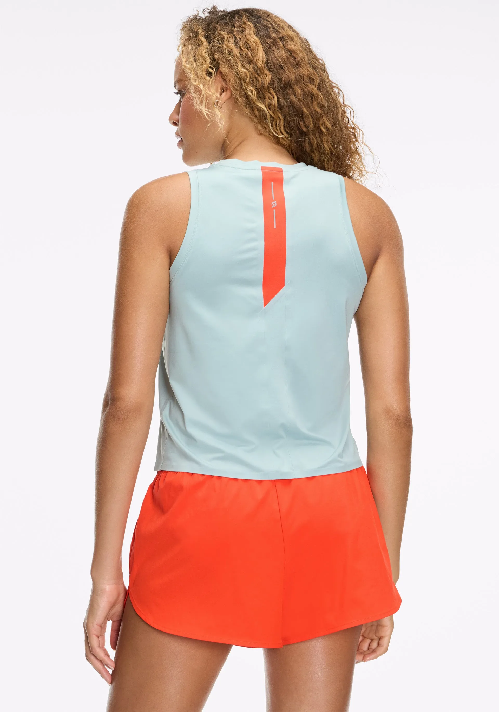 Blue Fog and Red Tomato Run Set Flex Waist System SeamlessConstruction
