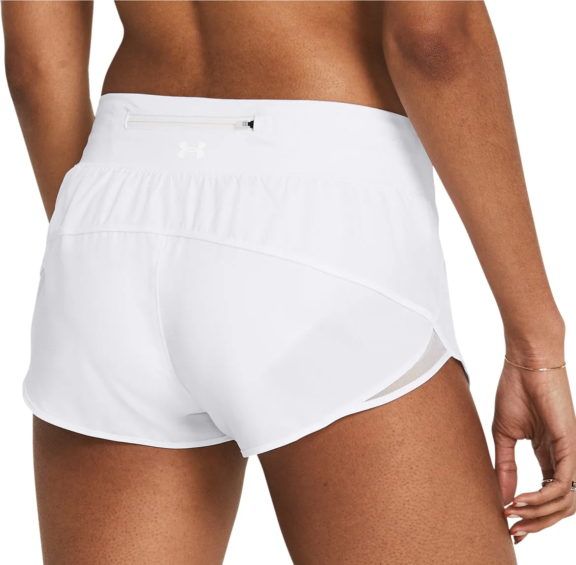 Under Armour Launch Pro 2 Inch Womens Running Shorts - White Reinforced Stress Points
