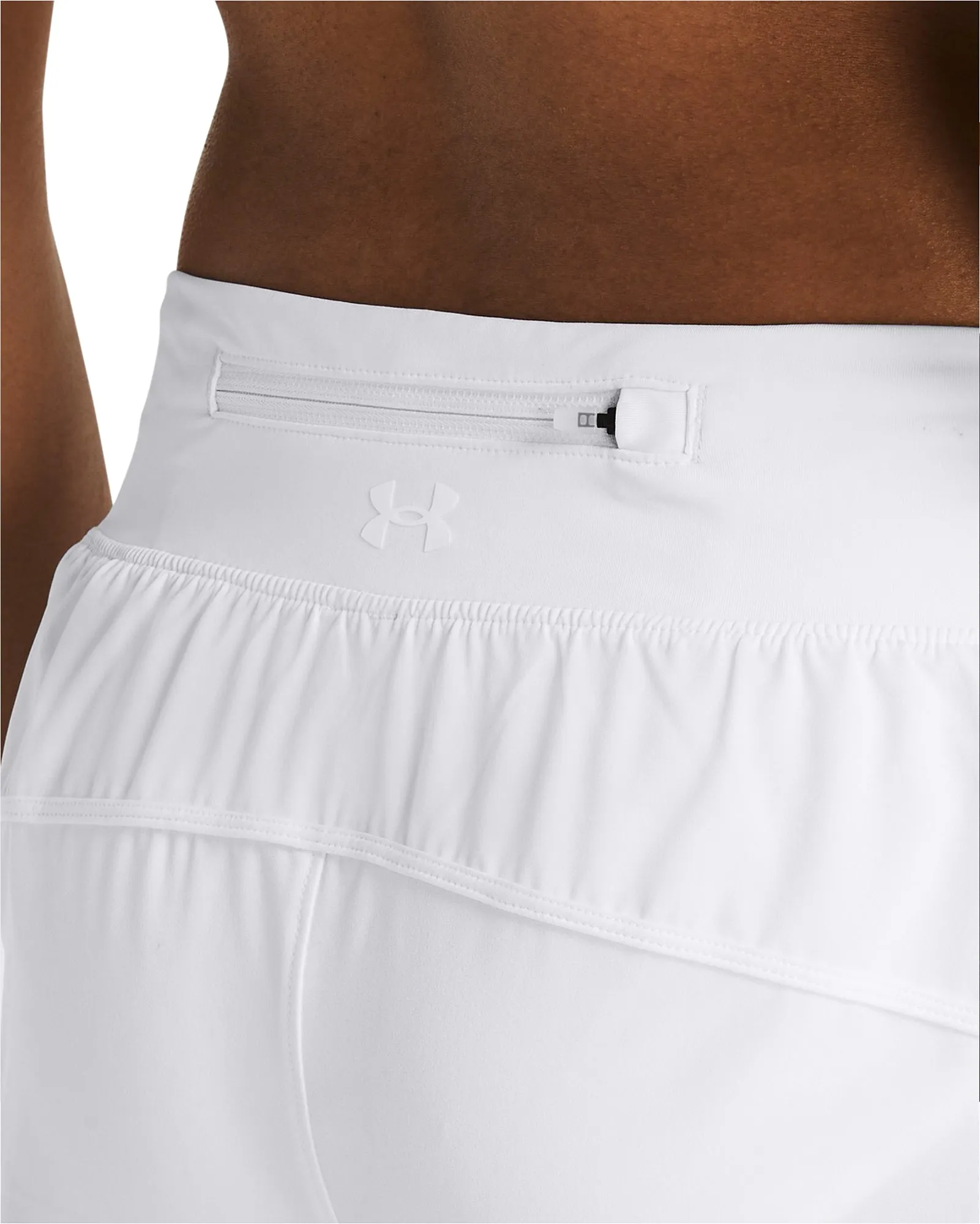 On-The-Go Style Fleece Lining Under Armour Launch Pro 2 Inch Womens Running Shorts - White
