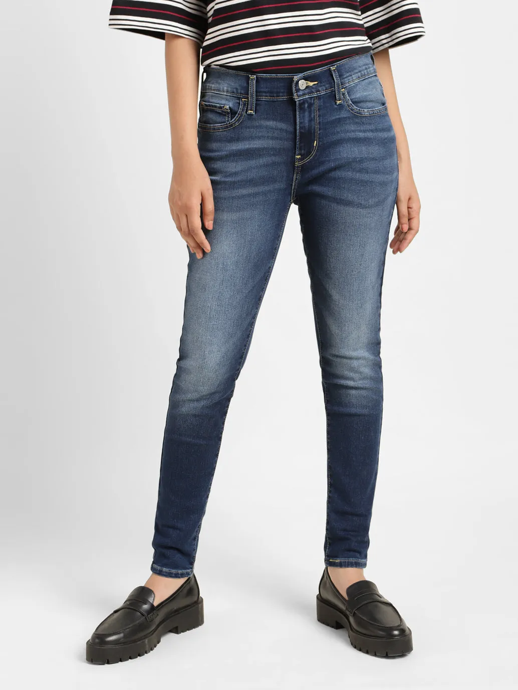 Clean Fit Parent Style Family Style Women's 710 Blue Skinny Fit Mid Rise Jeans