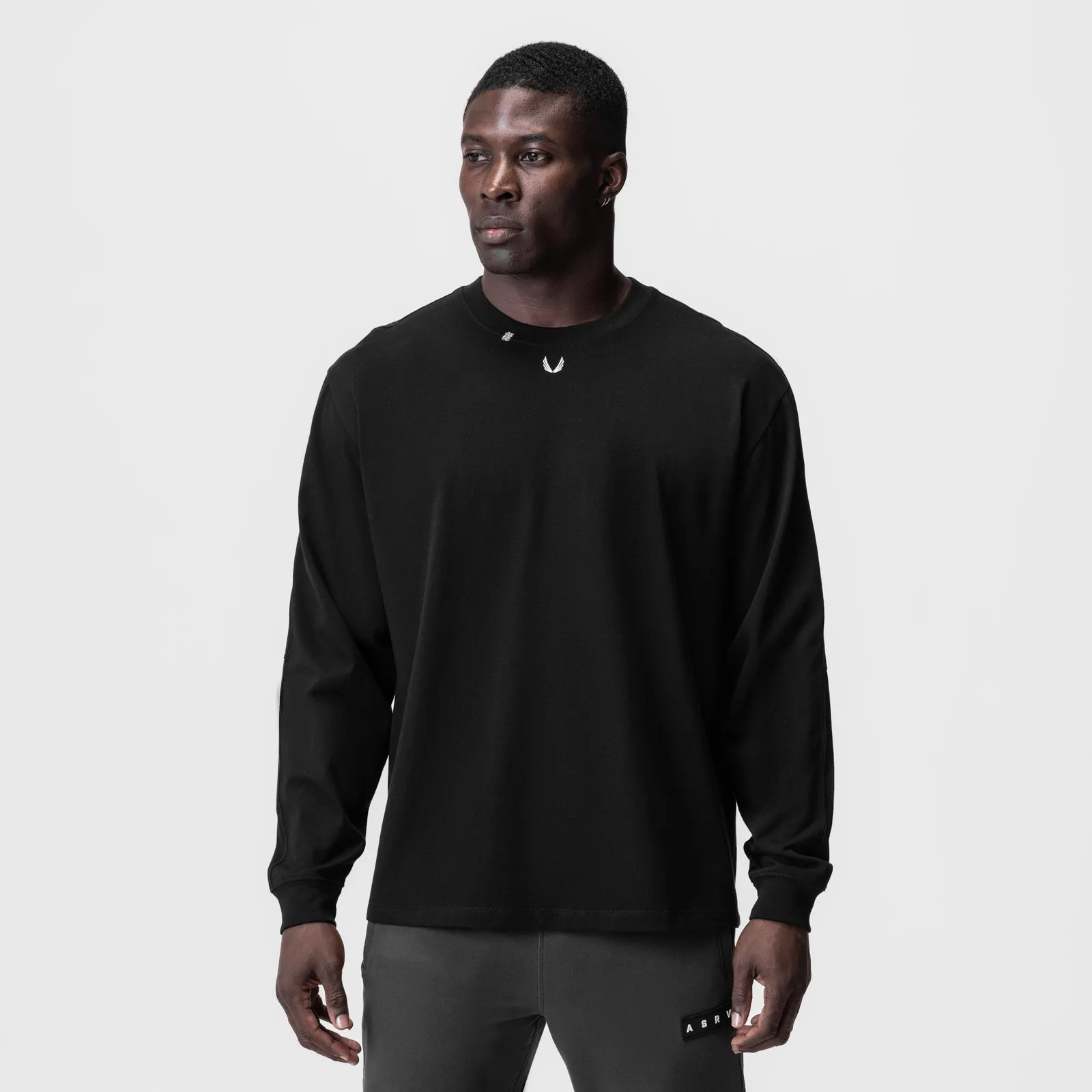 0851. Tech Essential? Relaxed Long Sleeve - Black/White "OTWR" Gift Candle