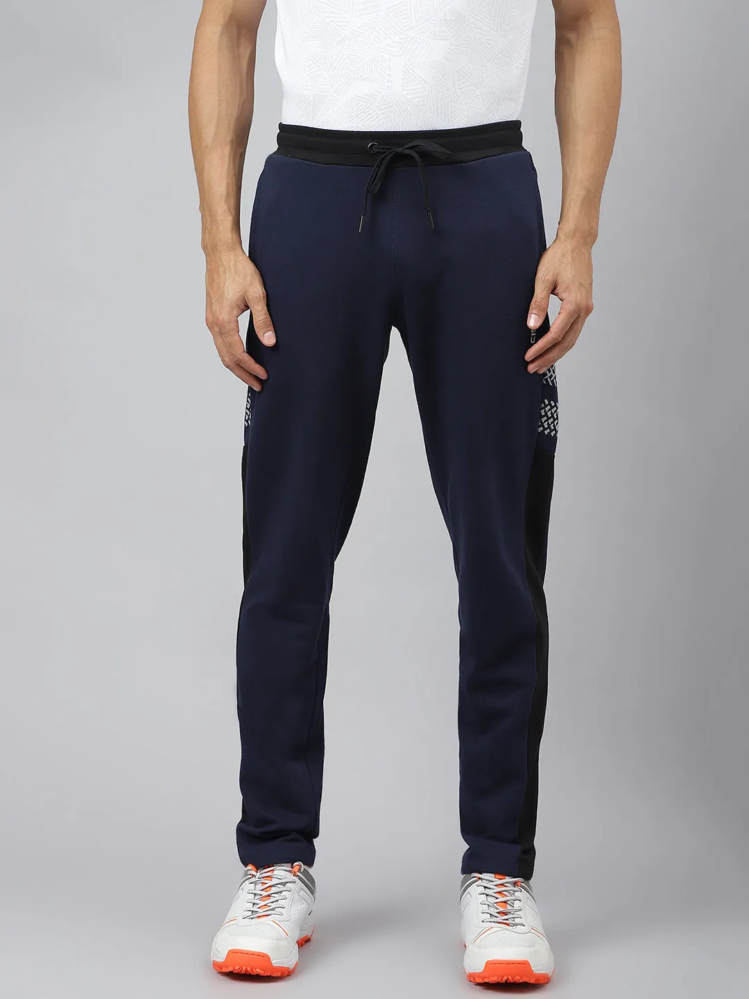 Frayed hem Alcis Men Graphic-Print Dress Blue Soft-Touch Athleisure Track Pants