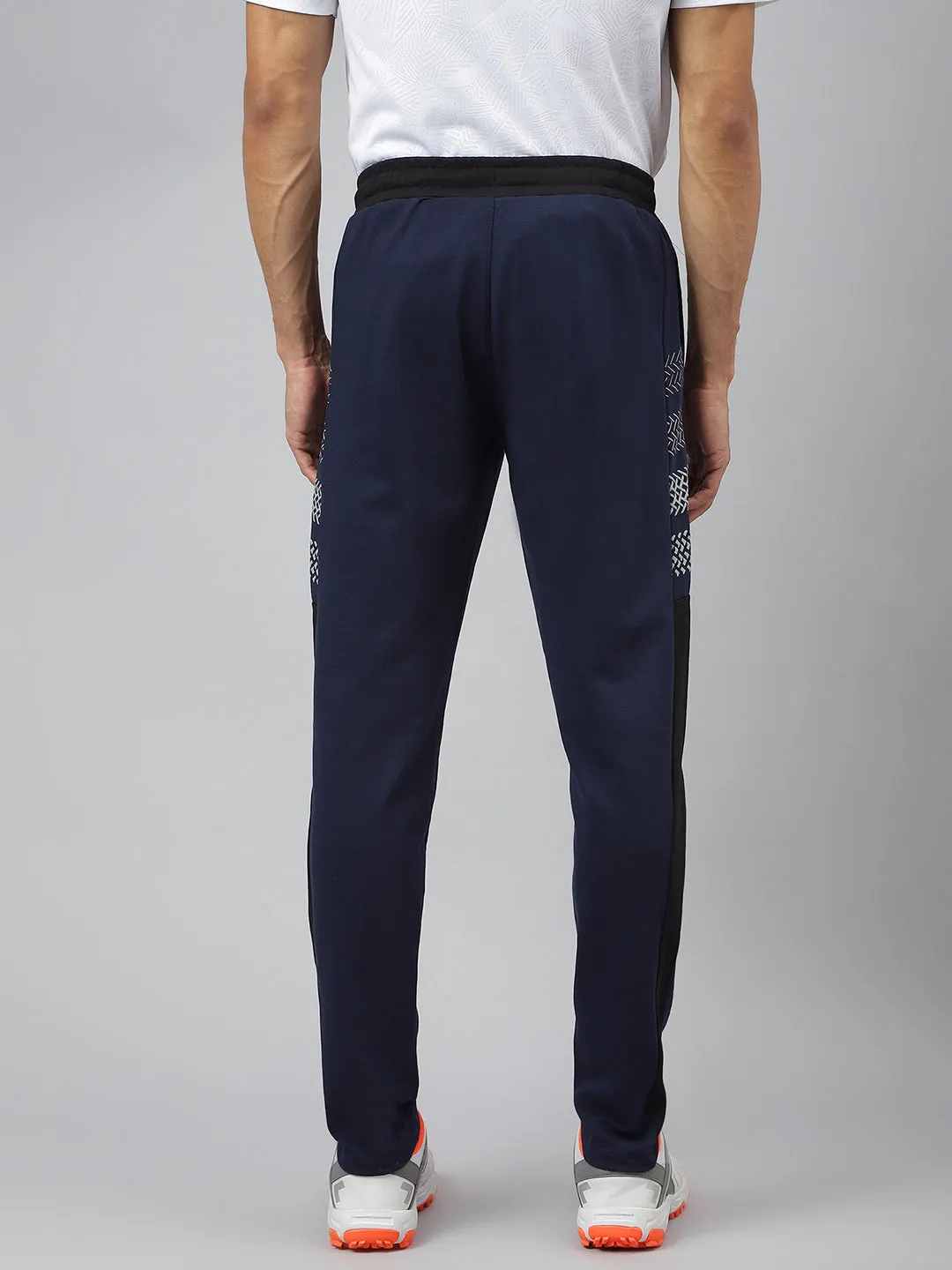 Stretch waistband HiddenPockets Alcis Men Graphic-Print Dress Blue Soft-Touch Athleisure Track Pants