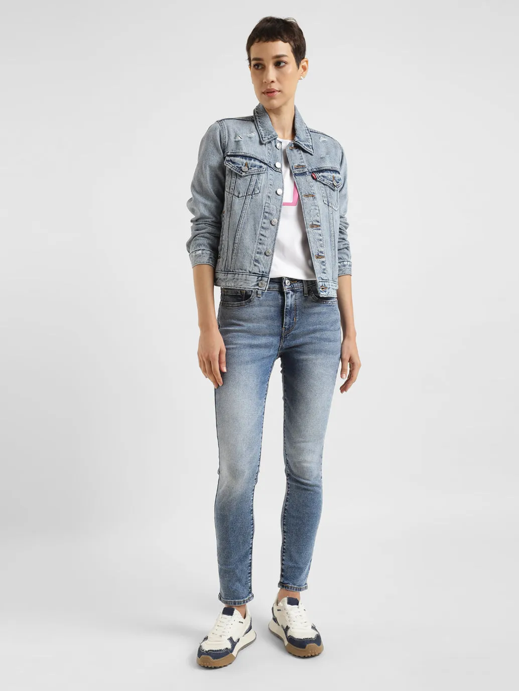 Stylish Fit Women's 711 Blue Skinny Fit Mid Rise Jeans