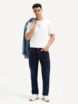 Men's 511 Navy Blue Slim Fit Mid Rise Jeans Smart Utility Brushed Interior