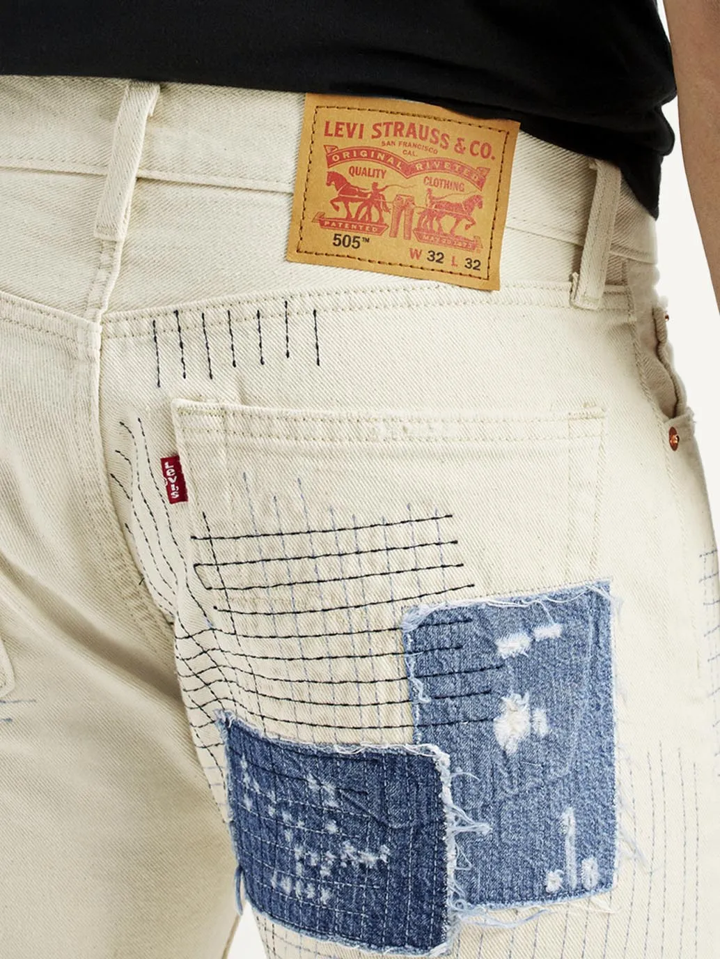 Work Ready Earthy Men's 555 Off White Loose Fit Mid Rise Jeans