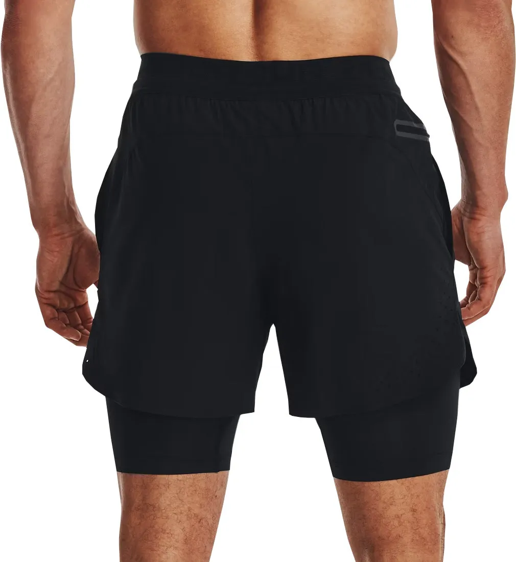 Under Armour Vanish Elite 2 In 1 Mens Running Shorts - Black Timeless Look