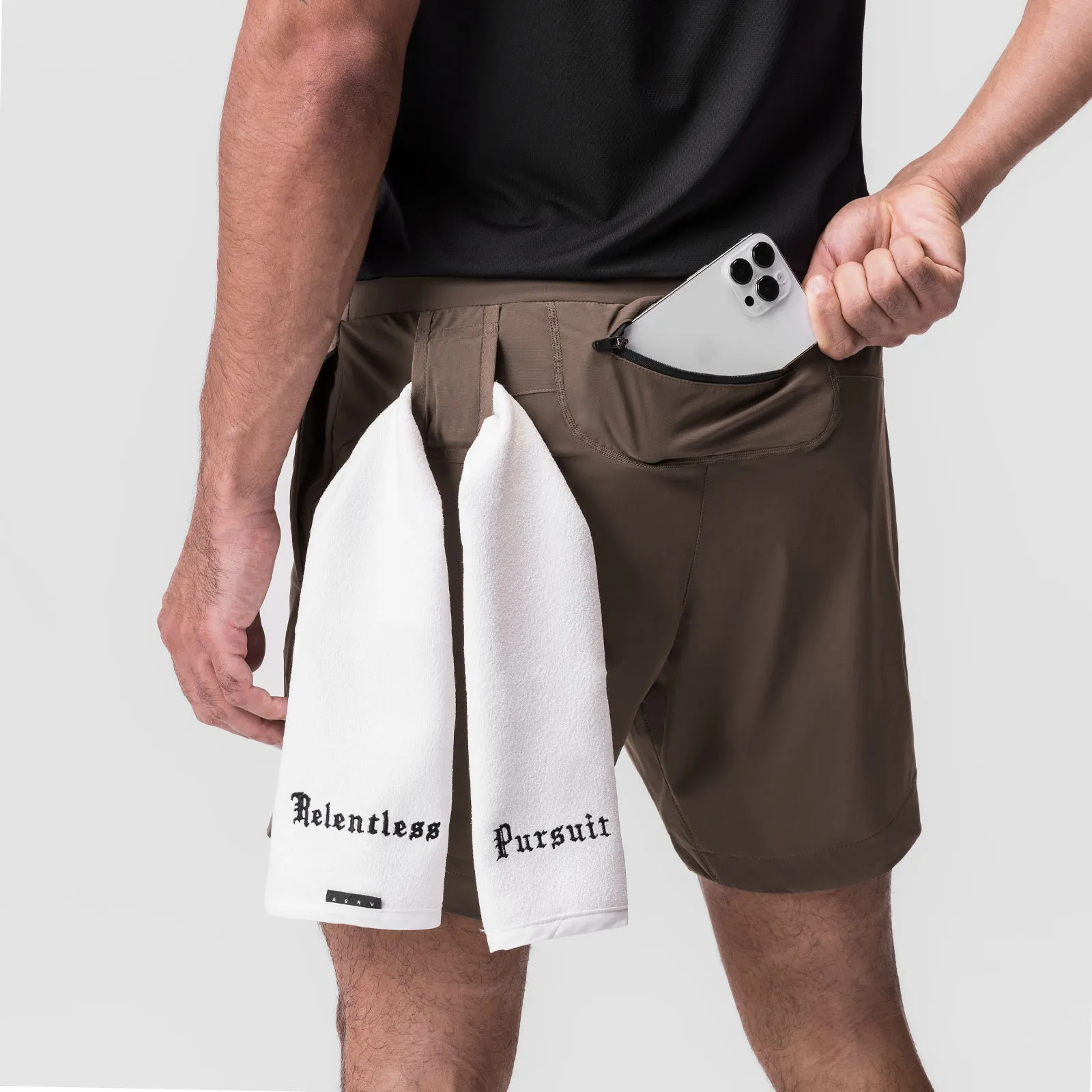 striped shorts 0823. Tetra-Lite? 7" Linerless Short - Deep Taupe "Bracket"