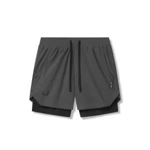 Colorfast Treatment Flexible Pocket Placement 0865. Tetra-Lite? 5" Liner Short - Space Grey "Wings"/Black