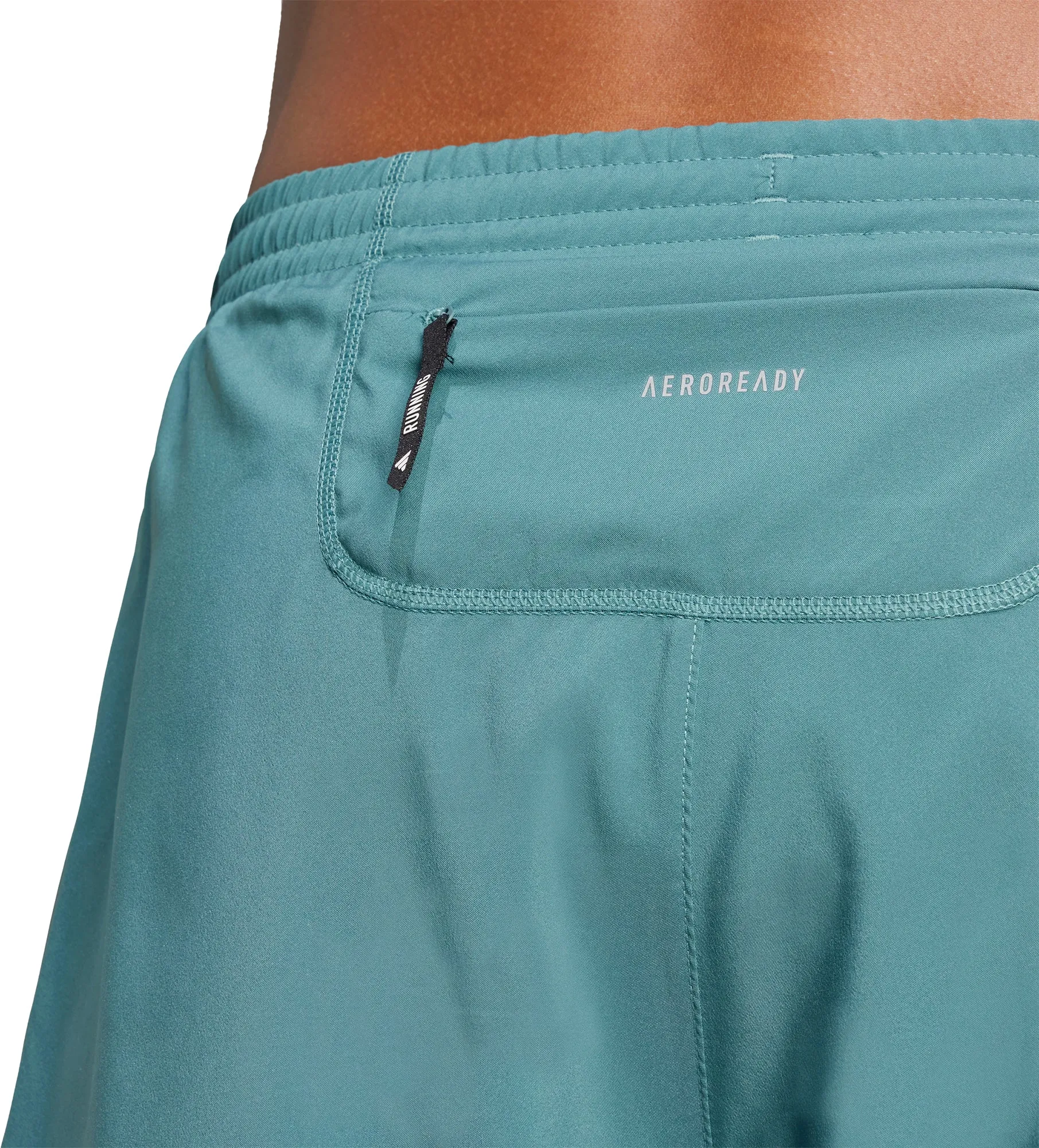 adidas Own The Run 5 Inch Mens Running Shorts - Green HighBackRise Fresh Look