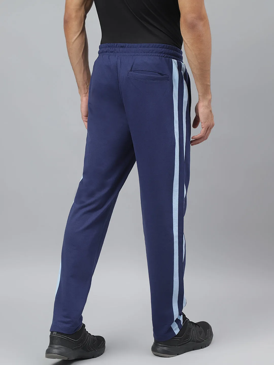 Alcis Men Medieval Blue Anti-Static Slim-Fit Athleisure Track Pants Classic Elegance Minimal Edge