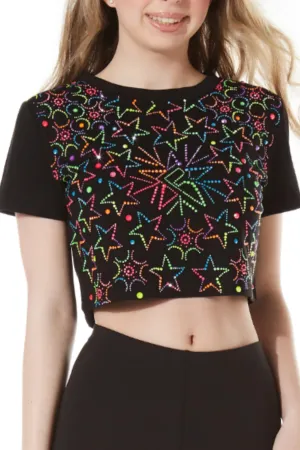EcoDye Process JewelLuxe Glow Getter Cropped Tee