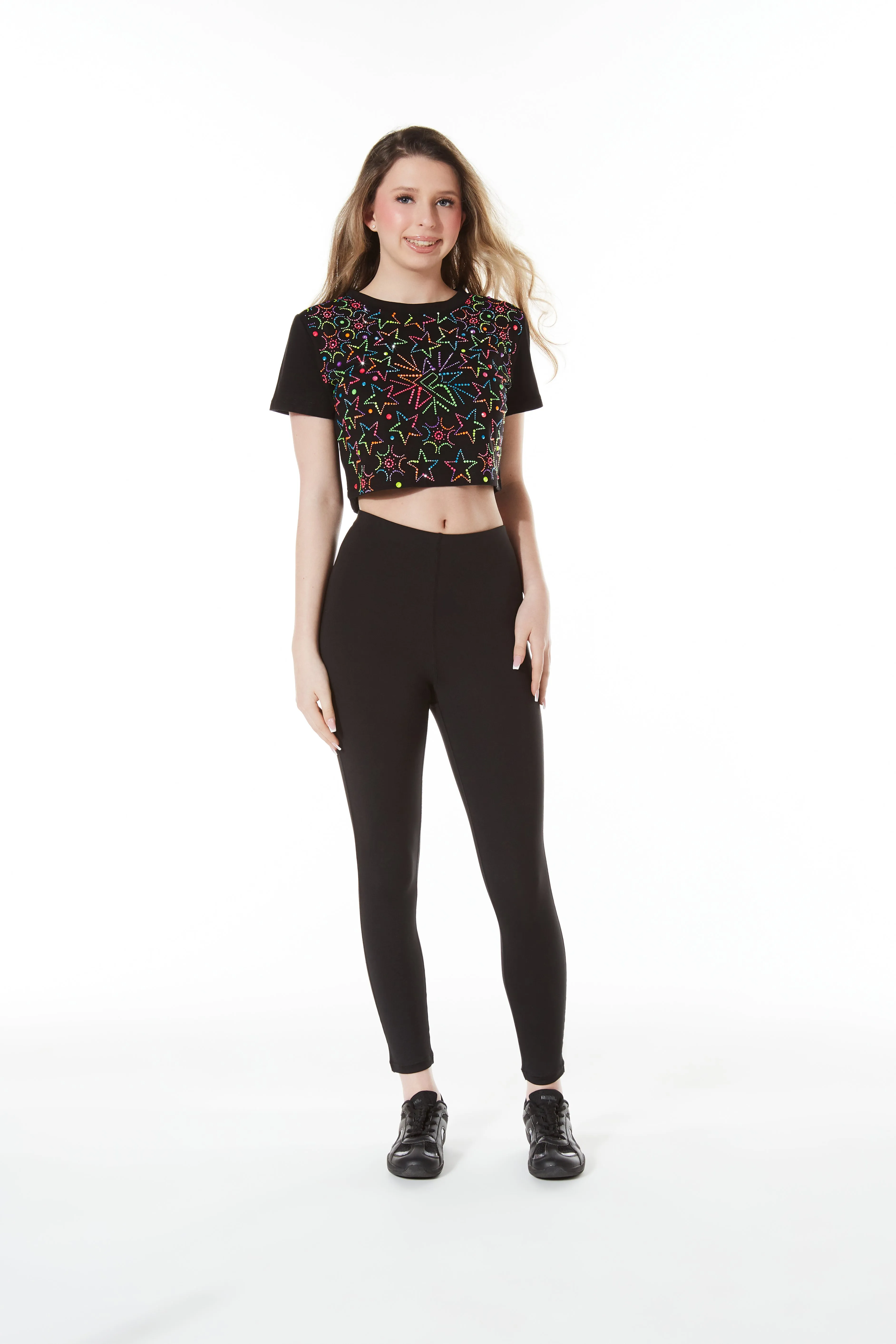 JewelLuxe Glow Getter Cropped Tee Poise Fit Bride Side