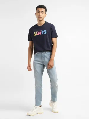 Men's 512 Blue Slim Tapered Fit Mid Rise Jeans Stylish Fit Modern Textured