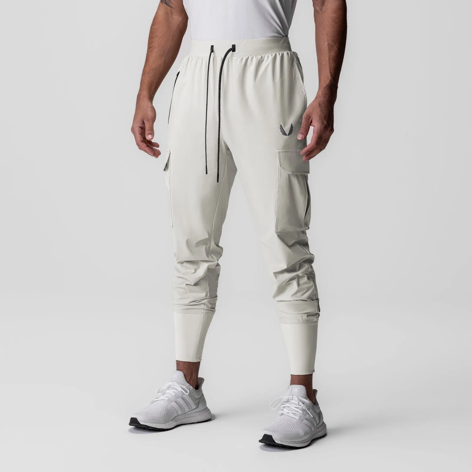 Anti Chafe Lining Temperature Regulating Fabric 0825. Tetra-Lite? Cargo High Rib Jogger - Stone "Reflective"