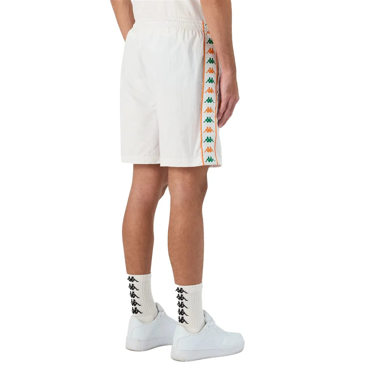 222 Banda Nardo Shorts - White Green Tee Orange Ultra Soft Lining Flexible Side Panels