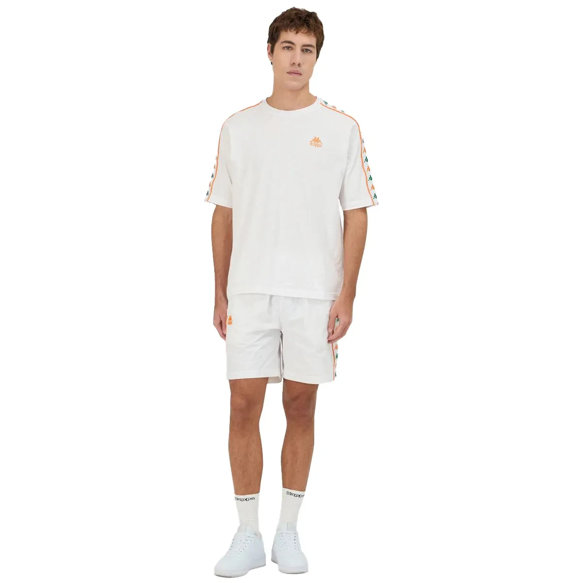 222 Banda Nardo Shorts - White Green Tee Orange Holiday Gift Glide On Mobility Cut