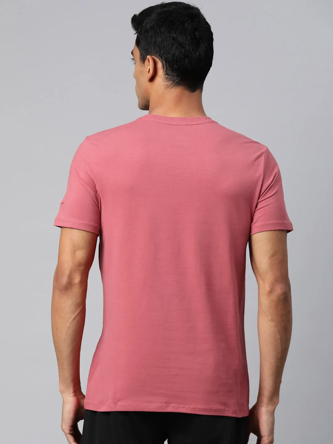 Alcis Men Solid Stretchex Slim Fit T-shirt Art Core TearResistantMaterial