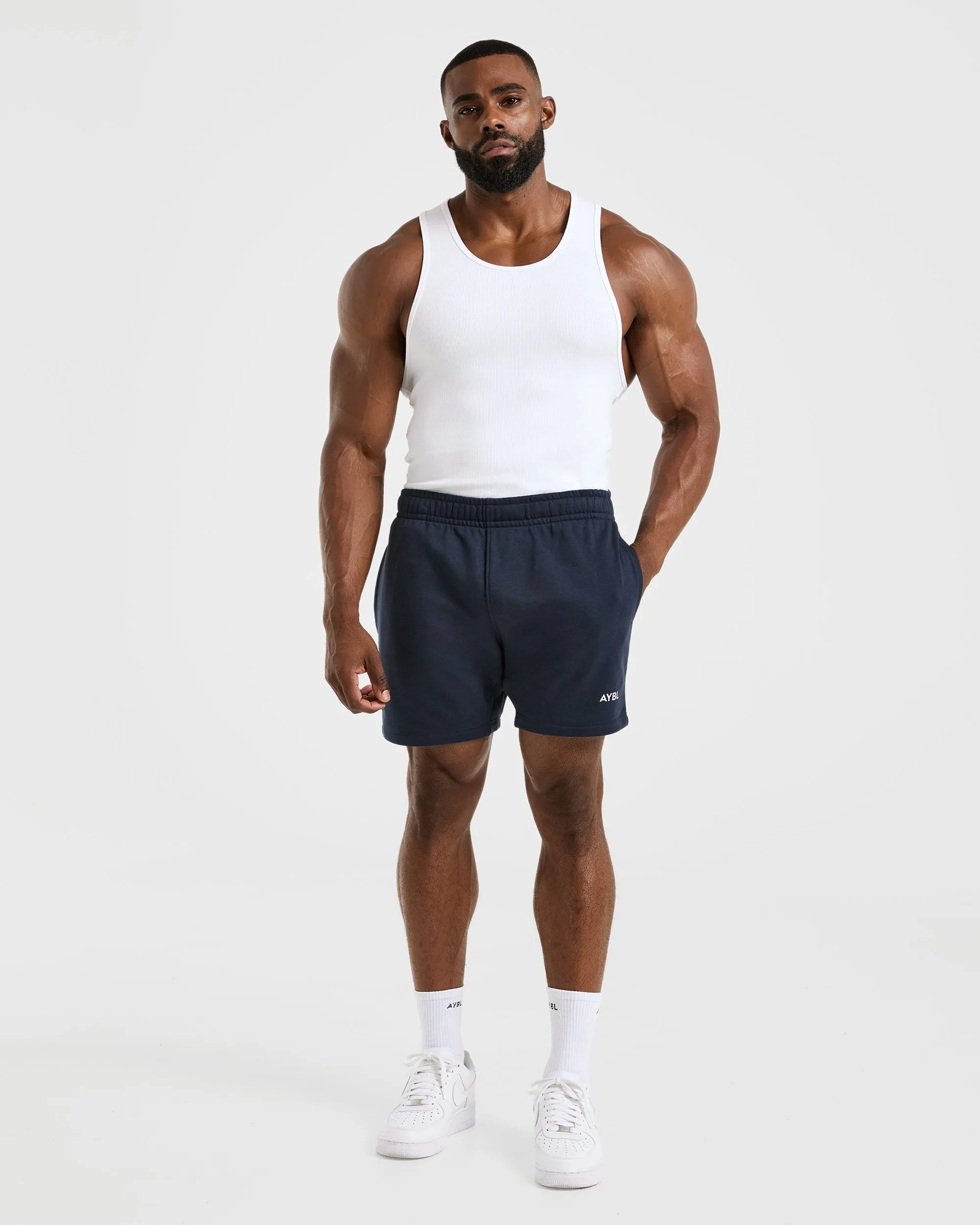 Lace trim Machine-washable Essential Lightweight 5" Shorts - Navy
