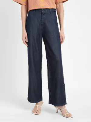 Women's Blue Mile High Wide Leg Fit High Rise Jeans Casual Friday Versatile