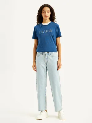 Women's 94 Light Blue Baggy Fit High Rise Jeans Lifestyle Fit